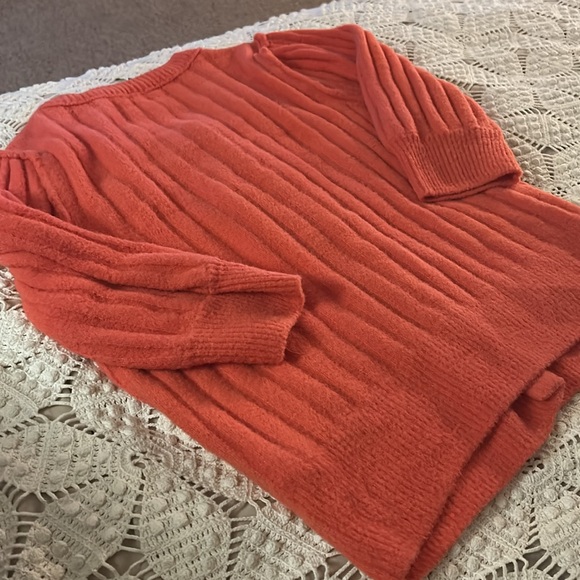 Free People Sloane ribbed cardigan in coral - Picture 9 of 9